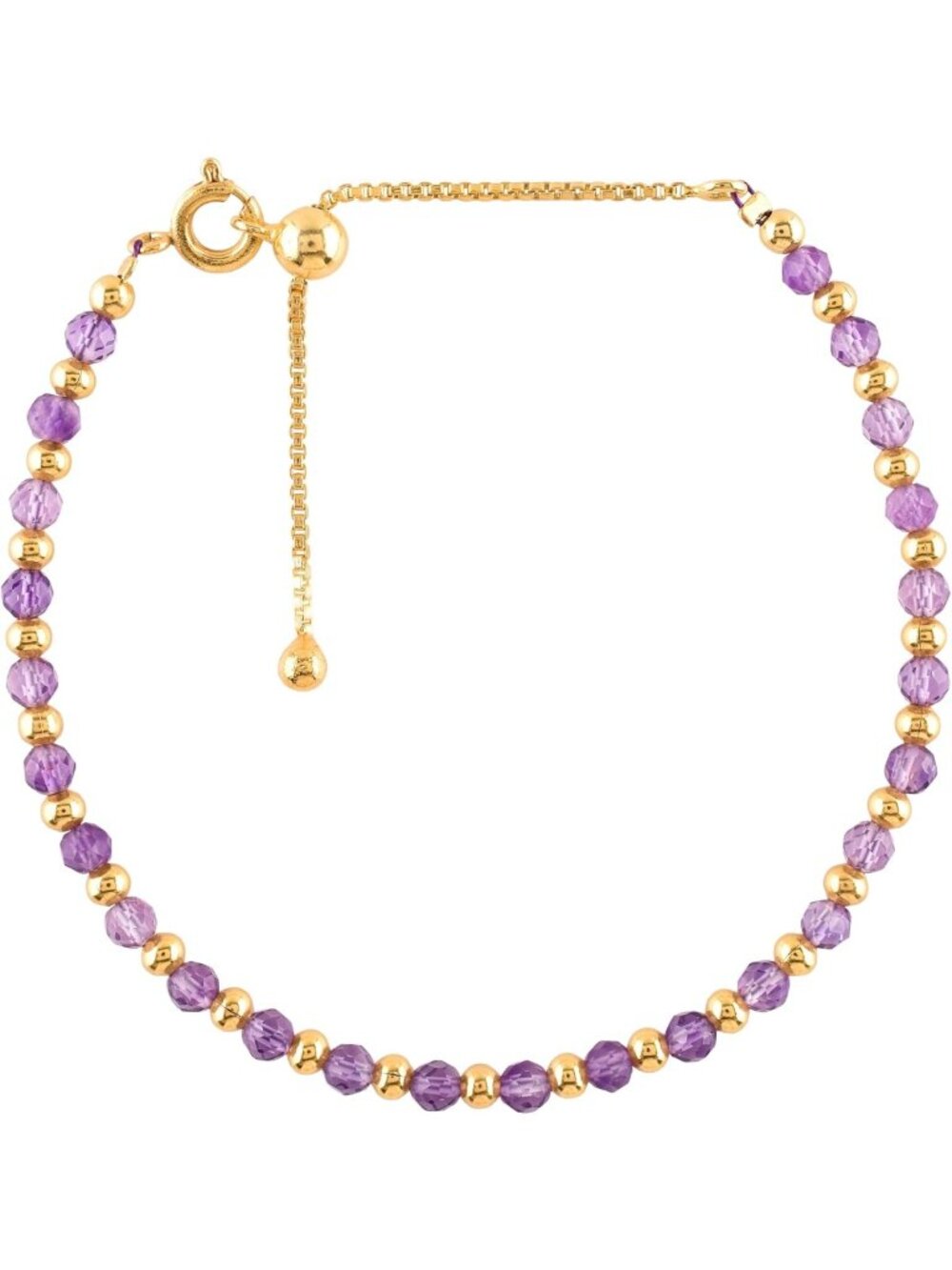 Adjustable Birthstone Bracelets for Women - Micro Beads, Crystals & Gold Plated
